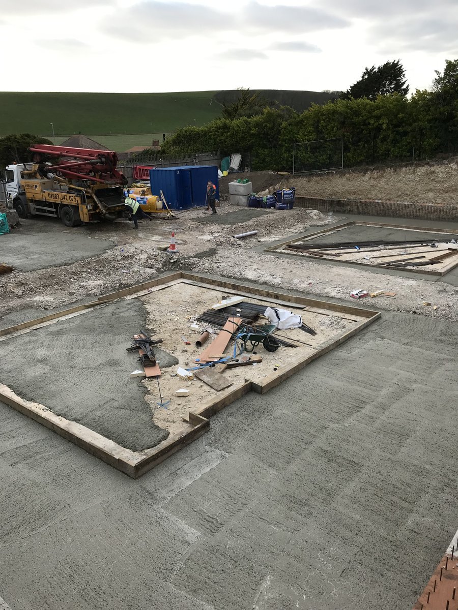 Image of With the steel reinforcement in place, the concrete can be poured