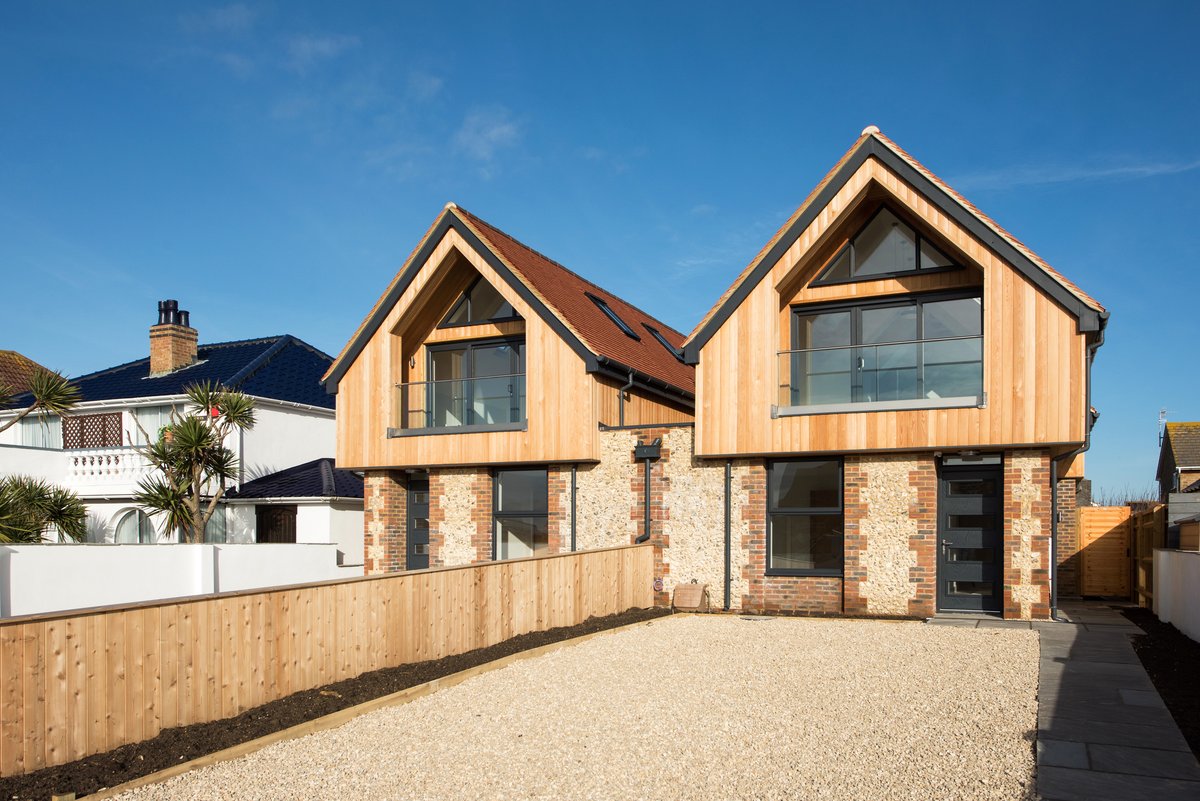 An image of Exterior views and landscaping of the beautiful new build development at Old Fort Road, Shoreham goes here.